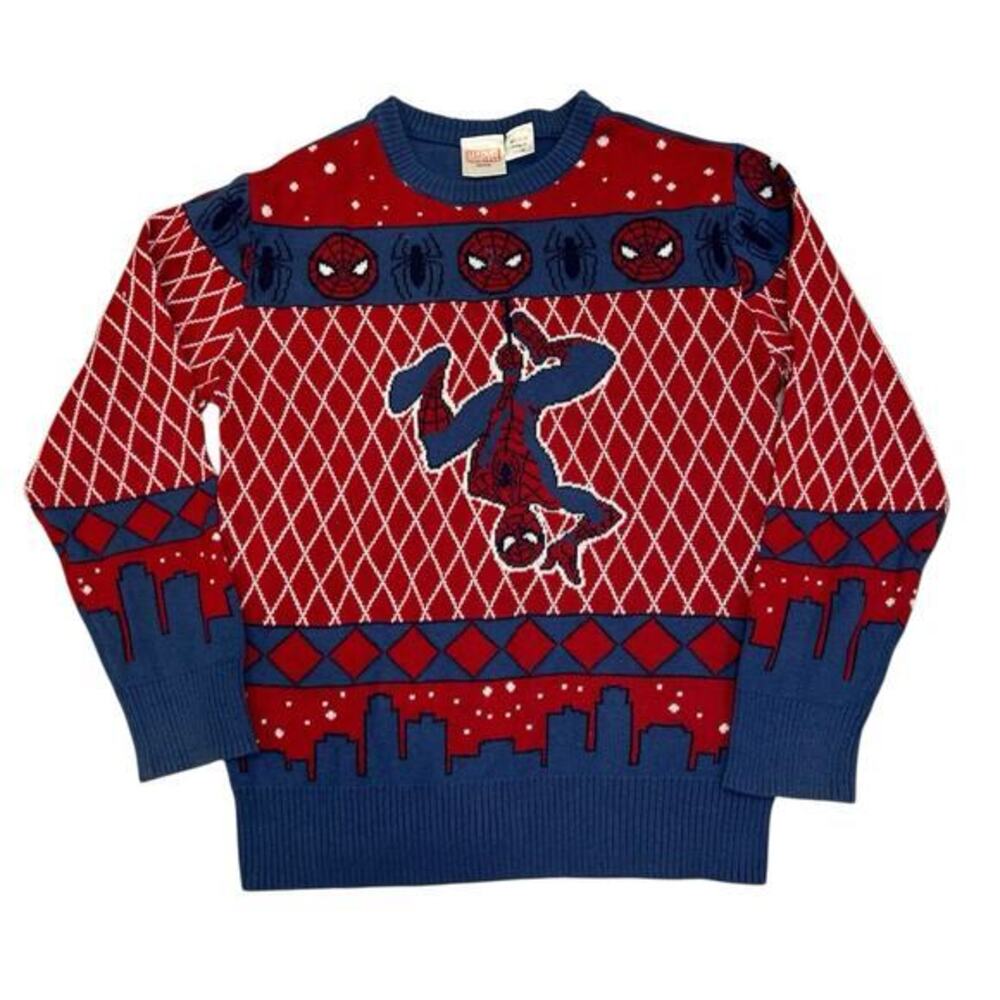 Marvel Boy’s Spider-Man Christmas Sweater Size M